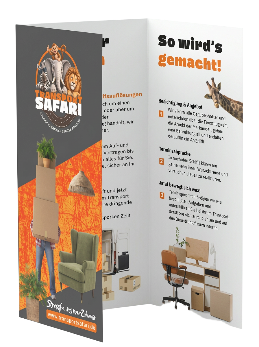 Transportsafari Flyer stehend